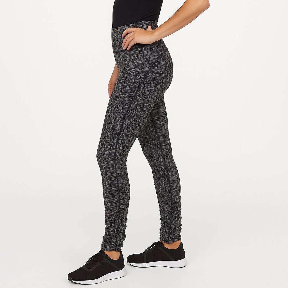 Lululemon Gather & Crow Leggings Space Dye Ruched Hem Yoga Pants Size 2